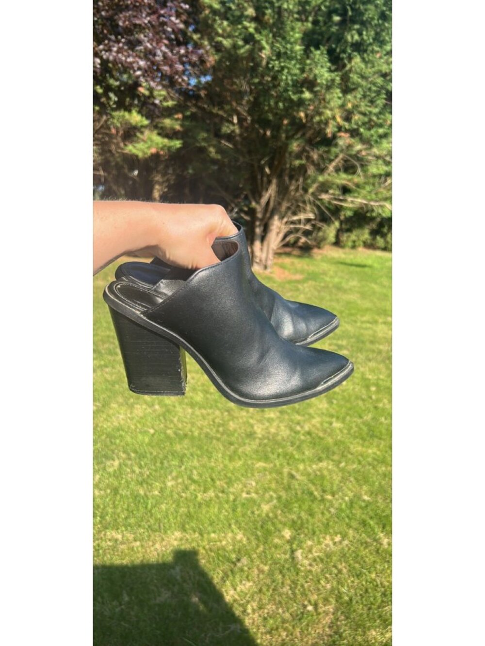 Dolce Vita Pointed Toe Block Heel Mules Black 7.5 - Picture 6 of 9